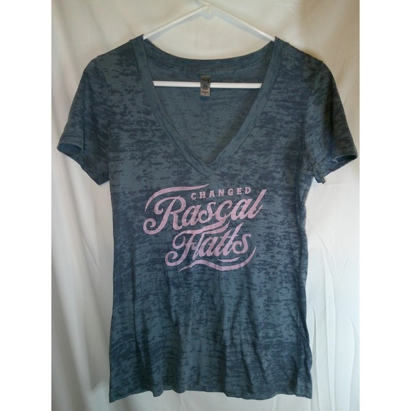 Next Level 2013 Changed Rascal Flatts Tour T-Shirt V-Neck Short Sleeve Top Large - Picture 1 of 3